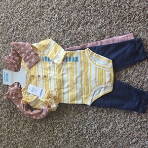 Carter's Yellow Striped One Piece Set